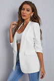 Casual White Shawl Lapel Women's Blazer
