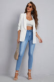 Casual White Shawl Lapel Women's Blazer