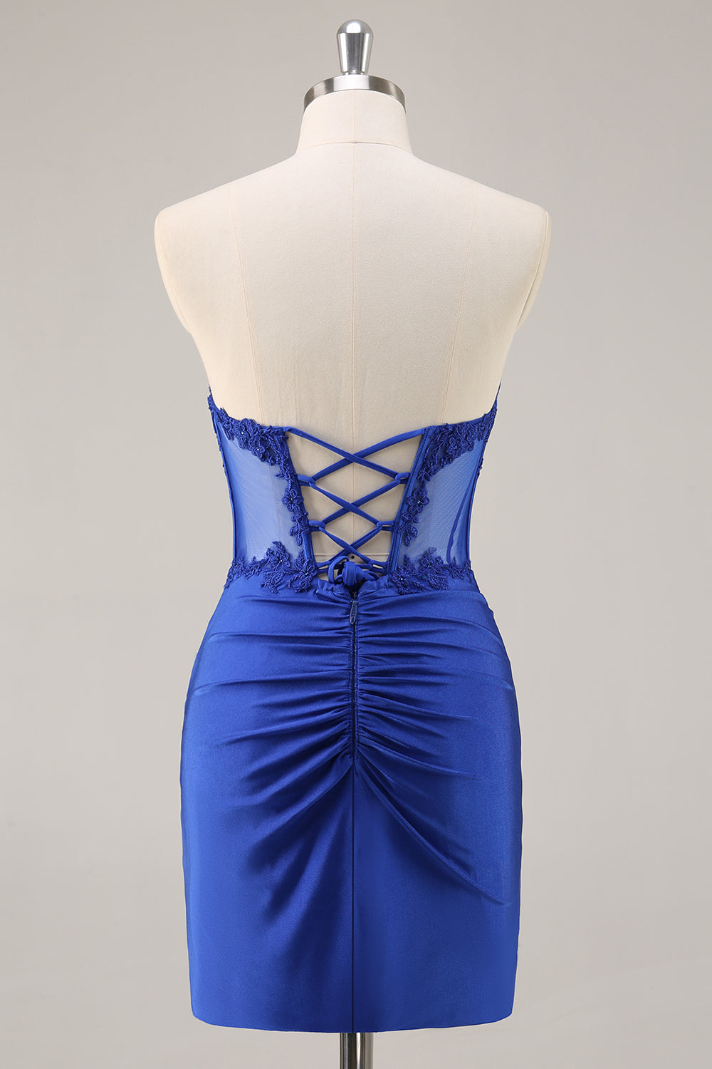 Sparkly Pink Strapless Corset Beaded Short Cocktail Dress