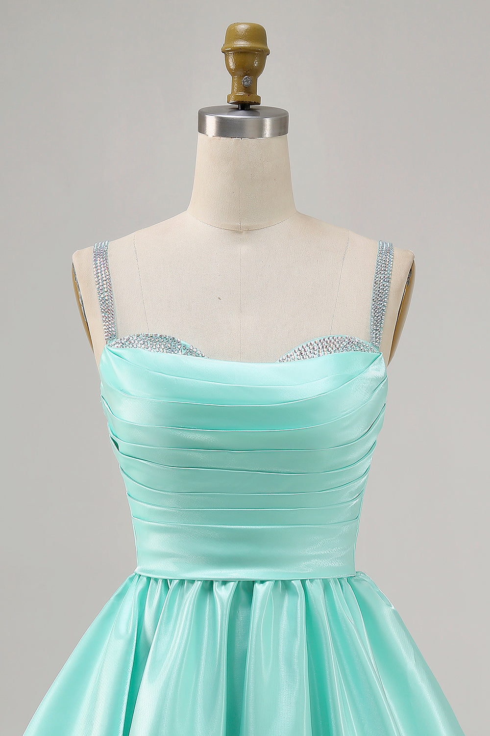 Sparkly Fuchsia Satin A Line Short Cocktail Dress with Beading
