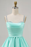 Sparkly Fuchsia Satin A Line Short Cocktail Dress with Beading
