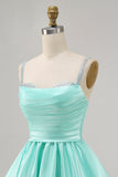 Sparkly Fuchsia Satin A Line Short Cocktail Dress with Beading