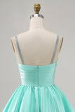 Sparkly Fuchsia Satin A Line Short Cocktail Dress with Beading
