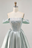 Sparkly Light Green A Line Corset Short Cocktail Dress