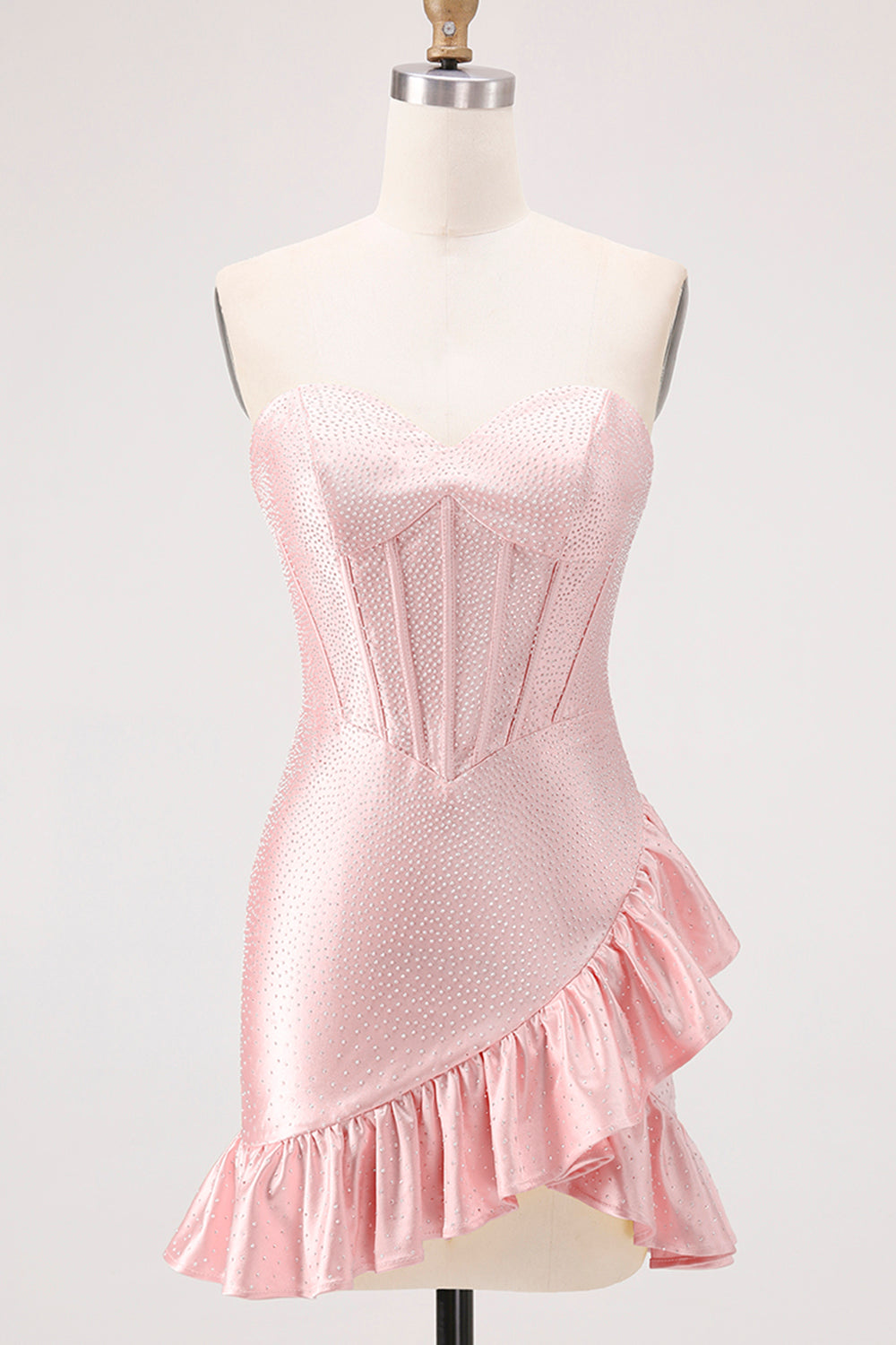 Sparkly Yellow Tight Sweetheart Corset Beaded Short Cocktail Dress with Ruffles