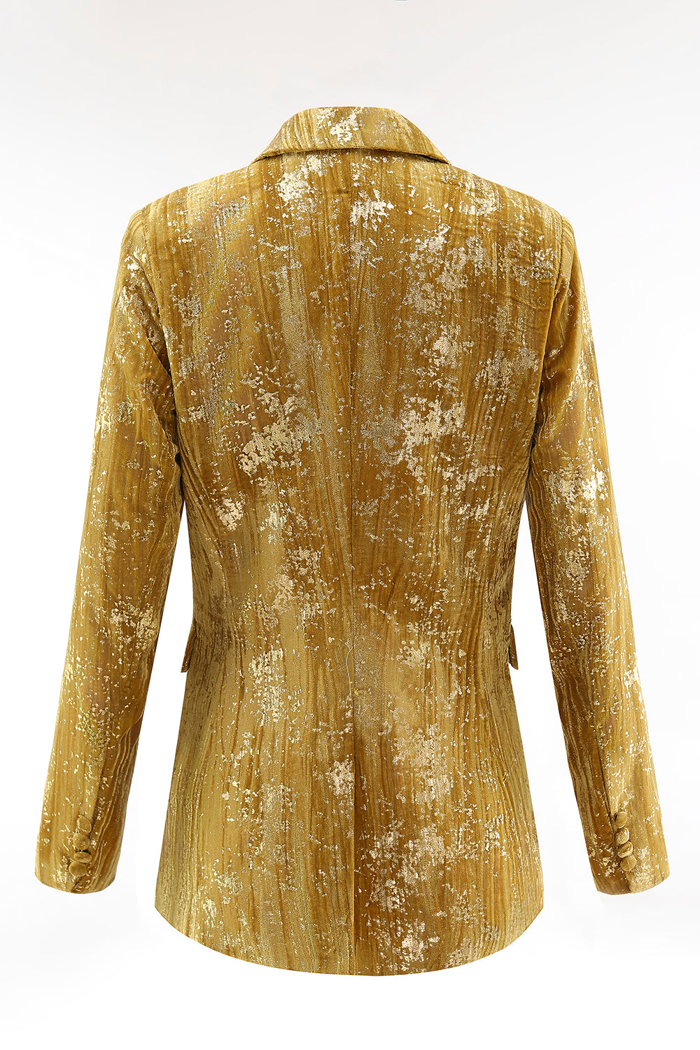 Yellow Jacquard Peak Lapel Slim Fit Women 2-Piece Work Suits