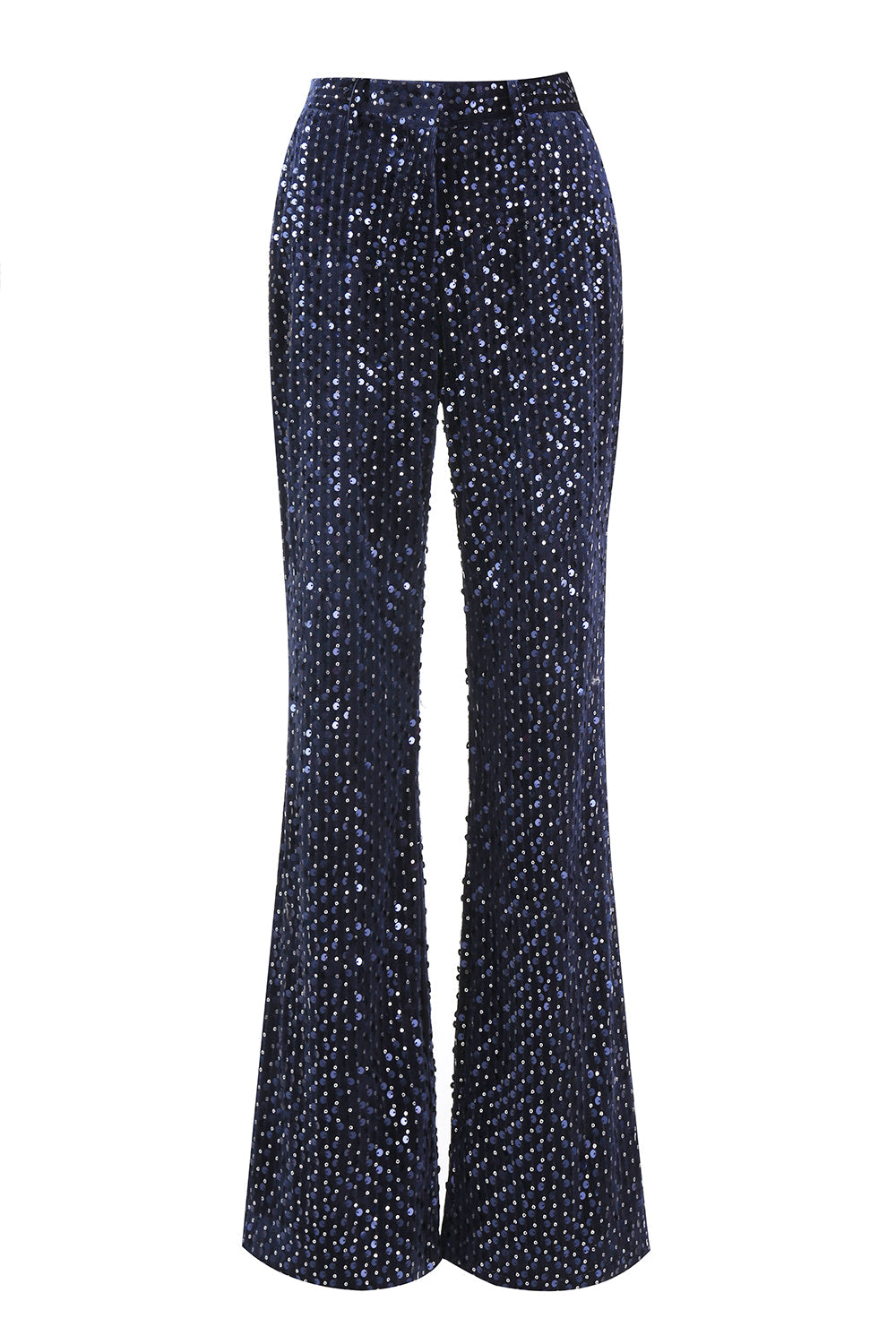 2 Piece Sequin Peak Lapel Double Breasted Navy Women's Prom Suit