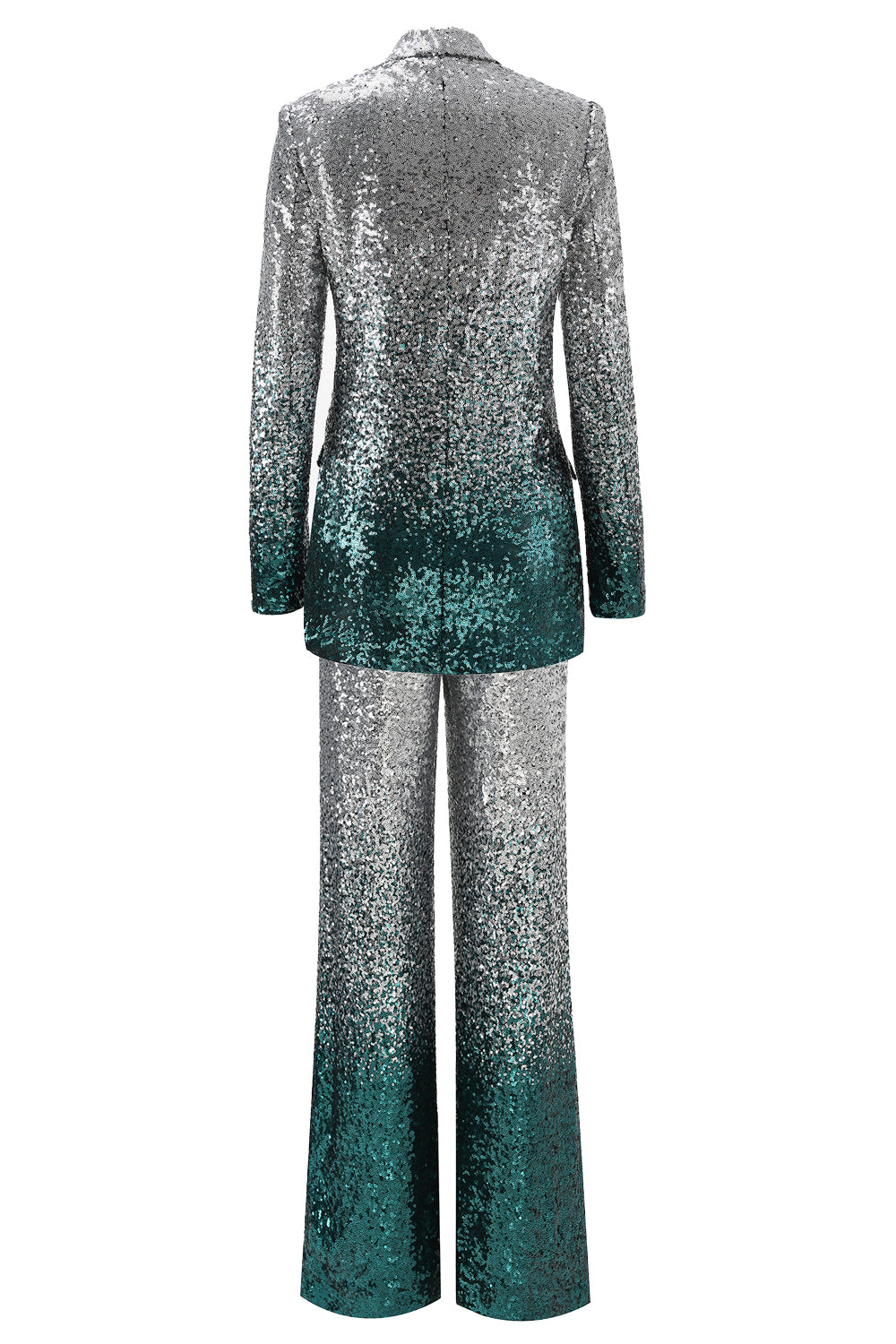 Sparkly Silver Sequins 2-piece Women Suits