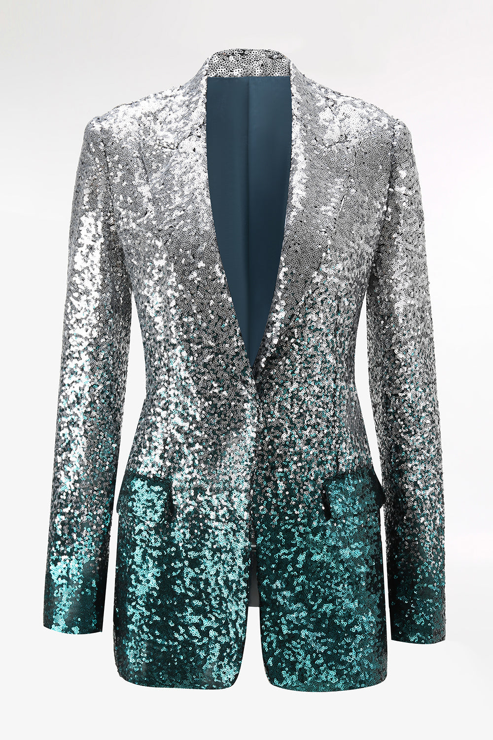 Sparkly Silver Sequins 2-piece Women Suits