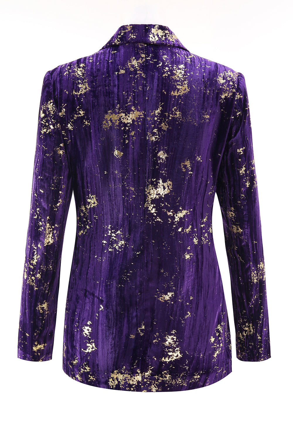 Sparkly Purple Velvet Notched Lapel Slim Fit Women 2-Piece Work Suits