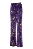 Sparkly Purple Velvet Notched Lapel Slim Fit Women 2-Piece Work Suits
