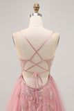 Sparkly Blush Beaded Sequined Tulle A Line Short Cocktail Dress