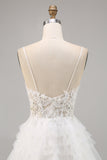 White A Line Short Tulle Graduation Dress with Appliques