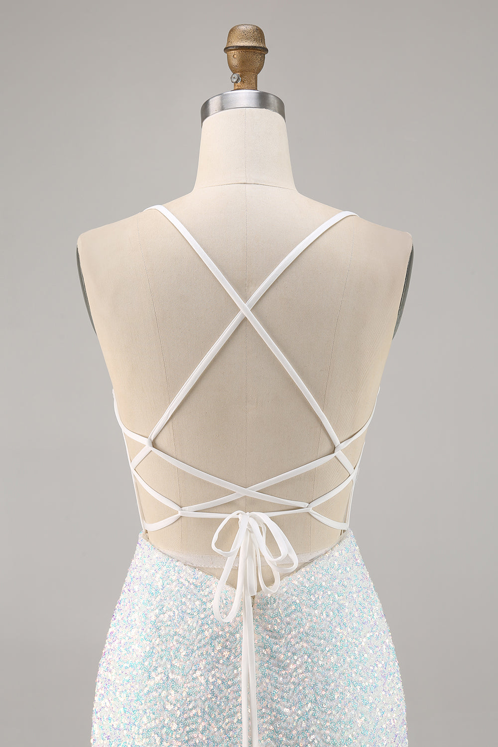 Sparky White Sequins Corset Bodycon Short Floral Cocktail Dress