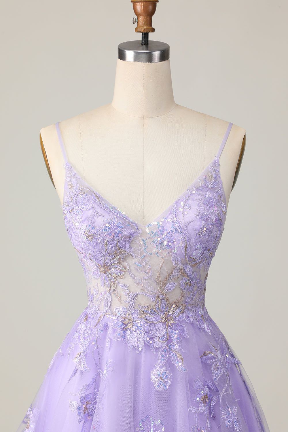 Sparkly Purple A Line Tulle Short Cocktail Dress with Appliques