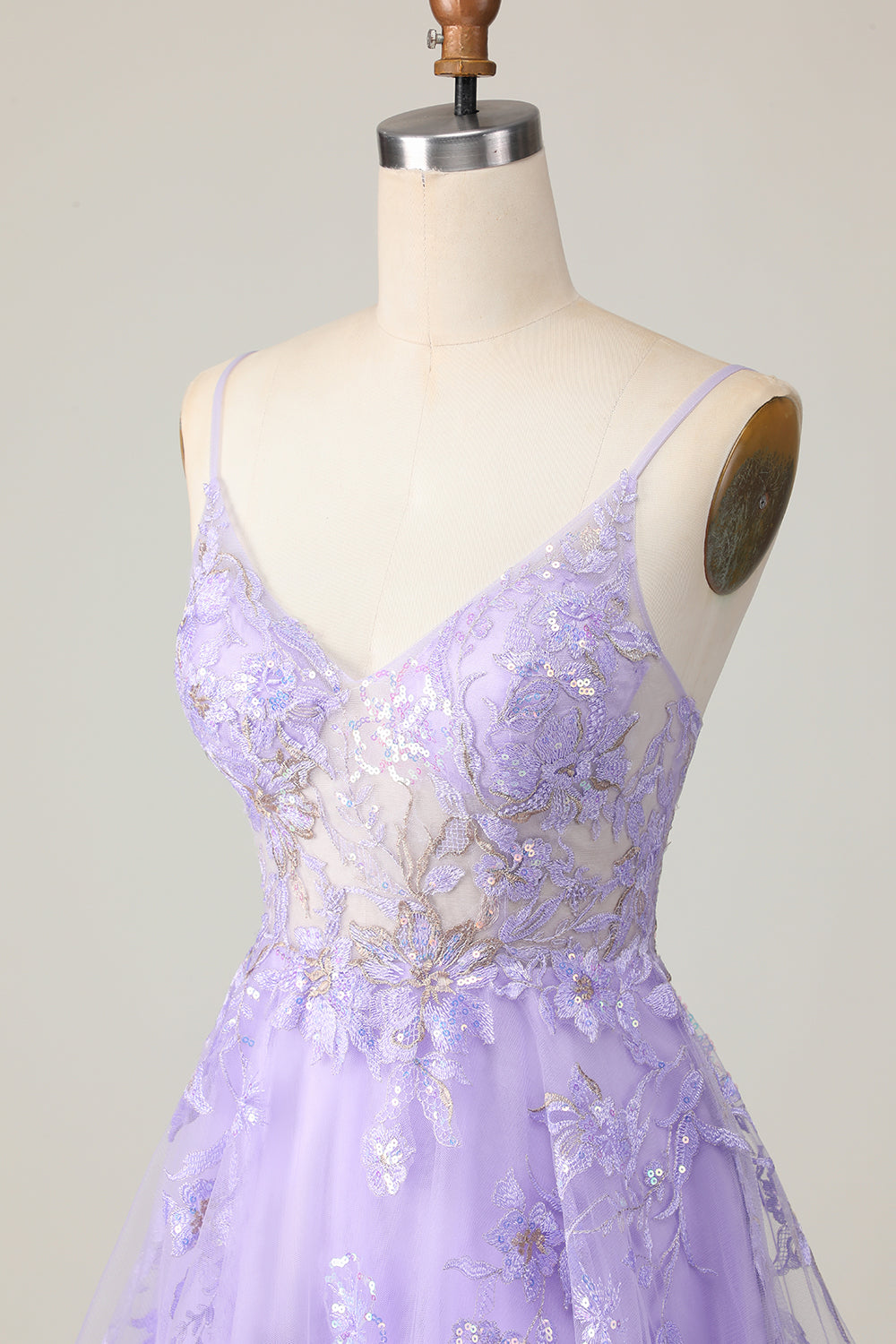 Sparkly Purple A Line Tulle Short Cocktail Dress with Appliques