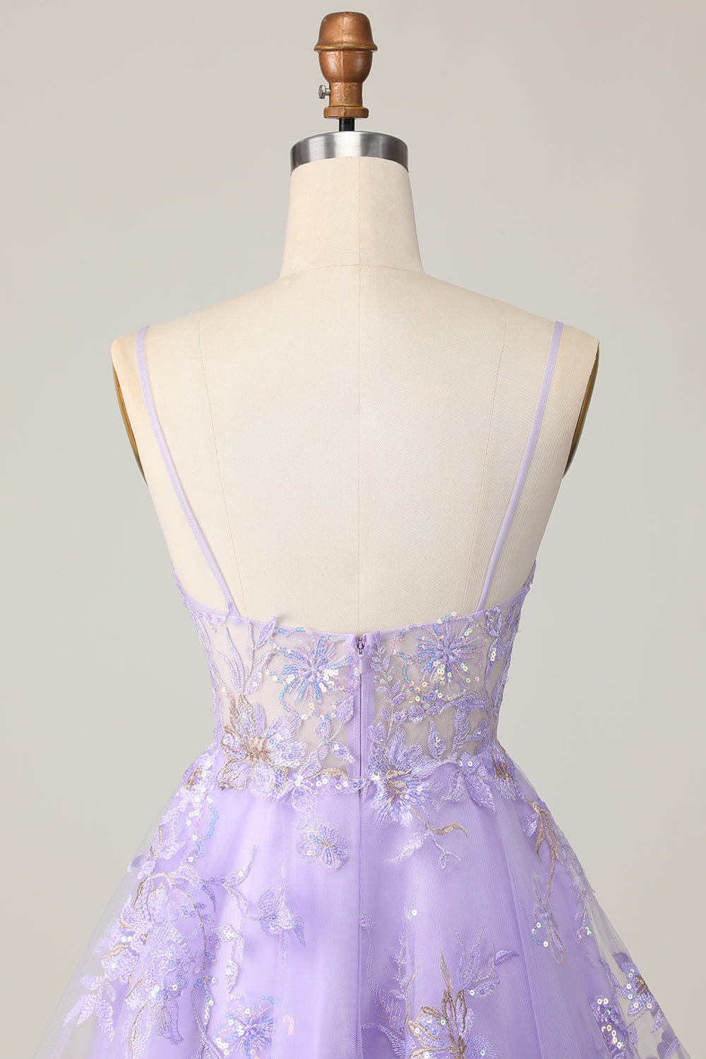 Sparkly Purple A Line Tulle Short Cocktail Dress with Appliques