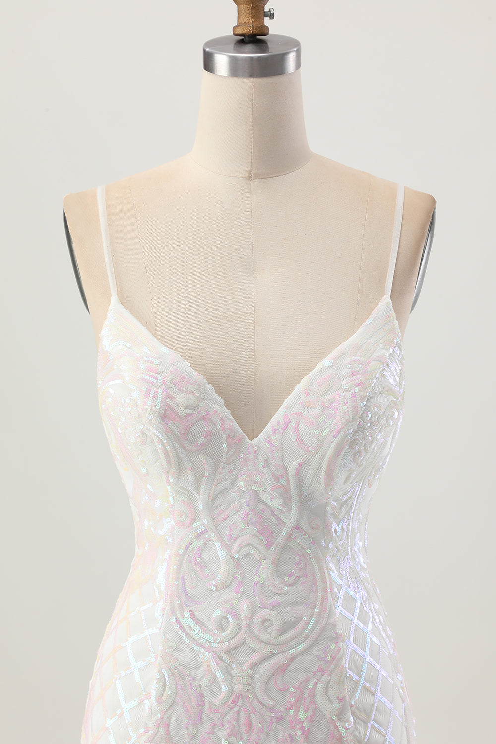 Sparkly White Bodycon Backless Sequin Short Homecoming Dress