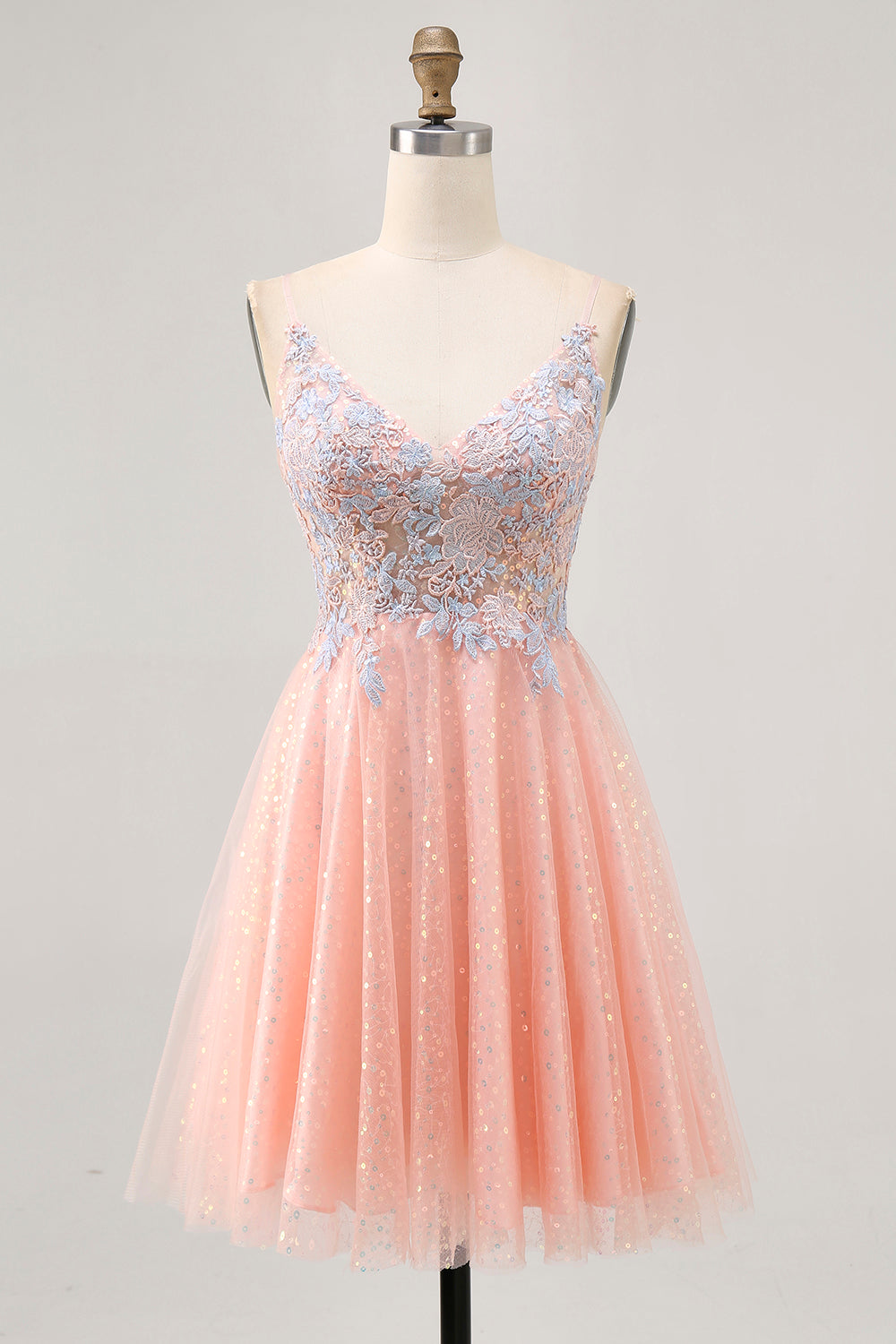 Blush A Line Sequins Appliqued Short Homecoming Dress