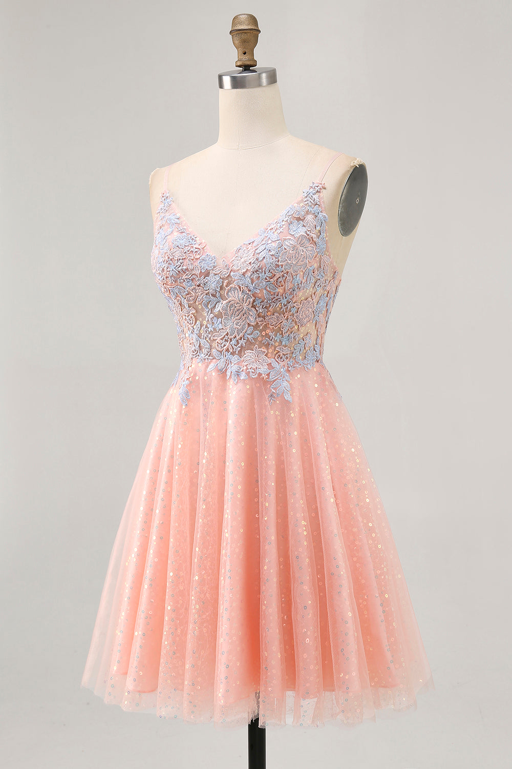 Blush A Line Sequins Appliqued Short Homecoming Dress