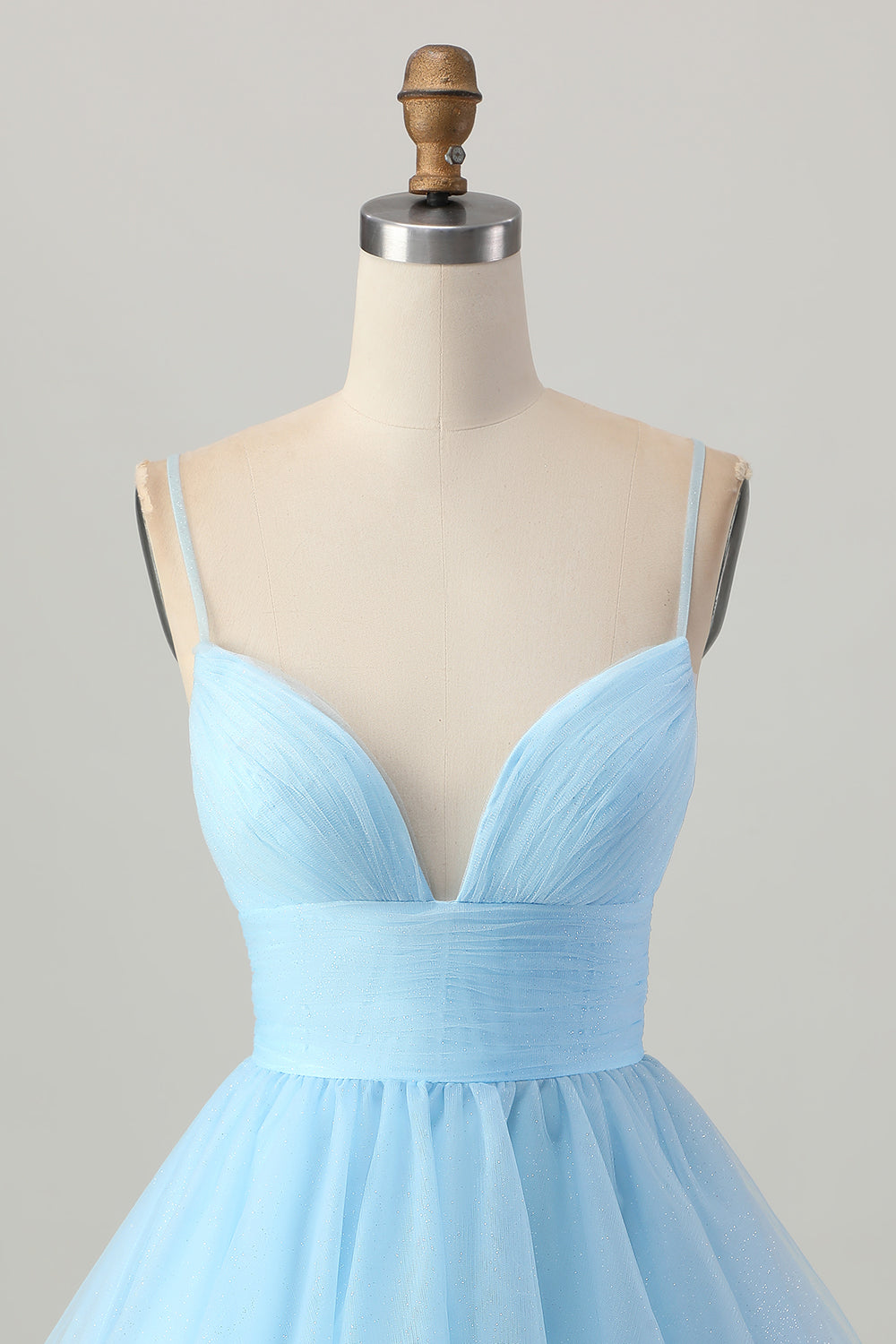 Sky Blue A Line Spaghetti Straps Short Homecoming Dress