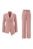 Fuchsia Peak Lapel 2-piece Women Suits with Buttons