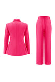 Fuchsia Peak Lapel 2-piece Women Suits with Buttons