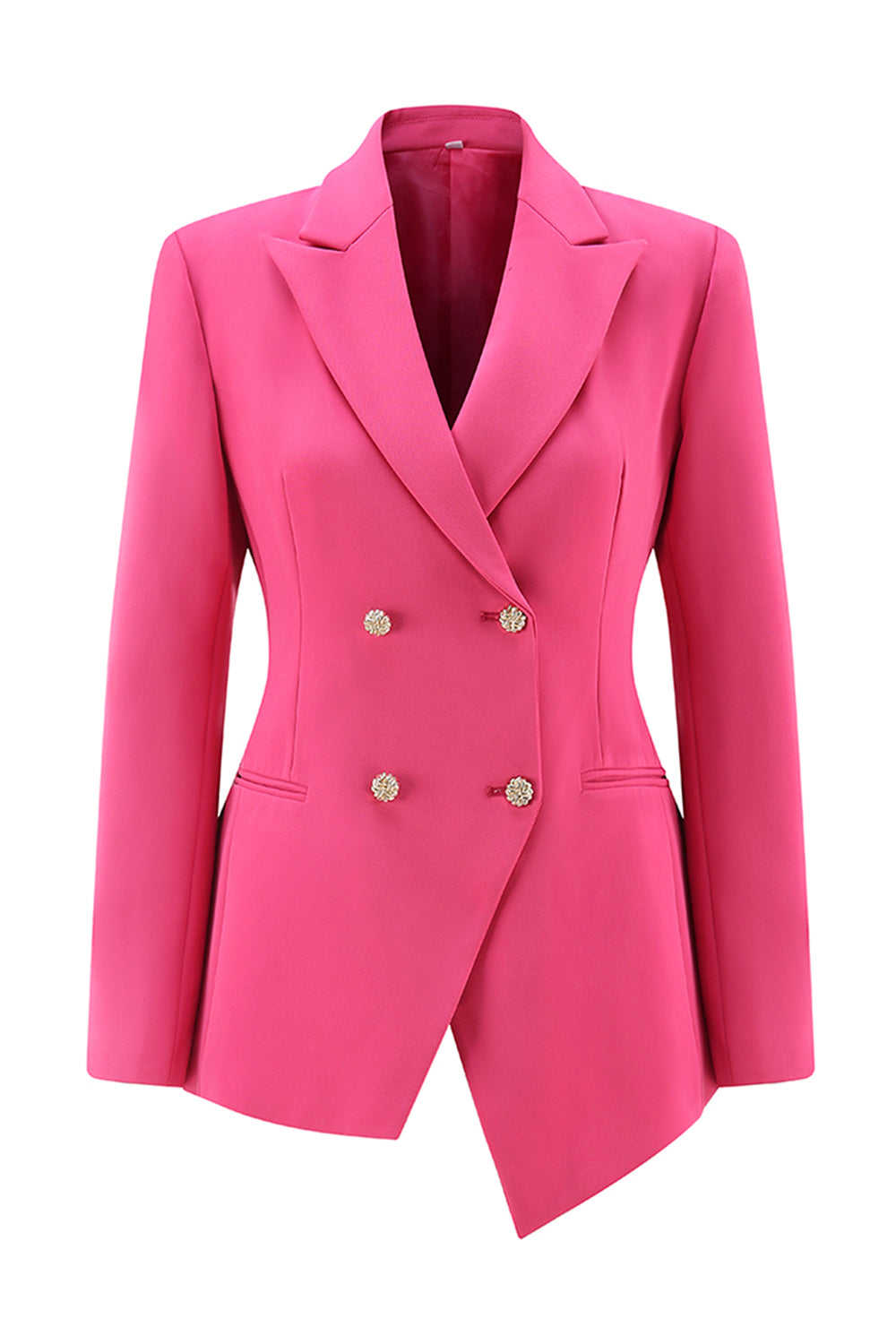 Fuchsia Peak Lapel 2-piece Women Suits with Buttons