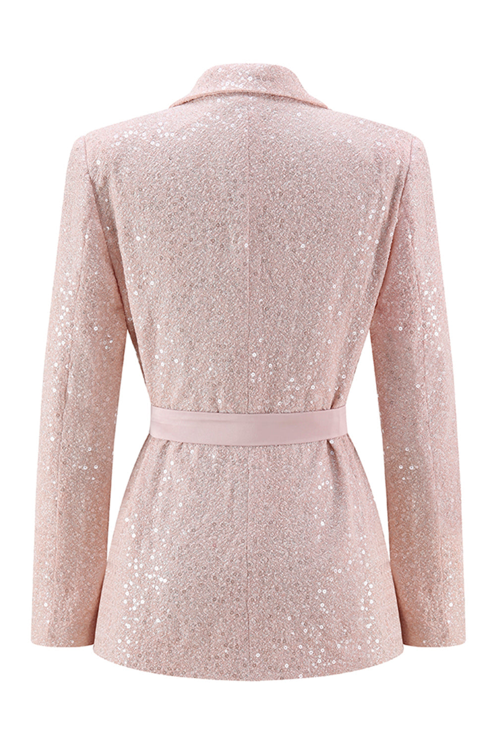 Pink Sequin 2 Pieces Notched lapel Midi Prom Suits