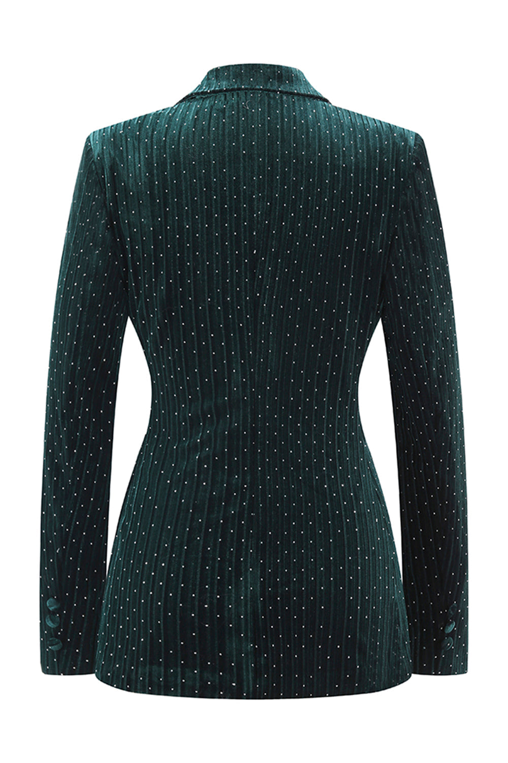 Dark Green Beaded Peaked lapel 2 Pieces Prom Suits