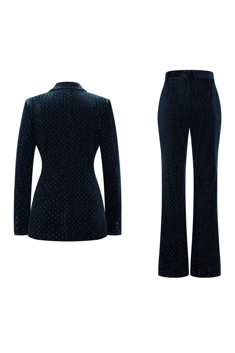 Dark Green Beaded Peaked lapel 2 Pieces Prom Suits