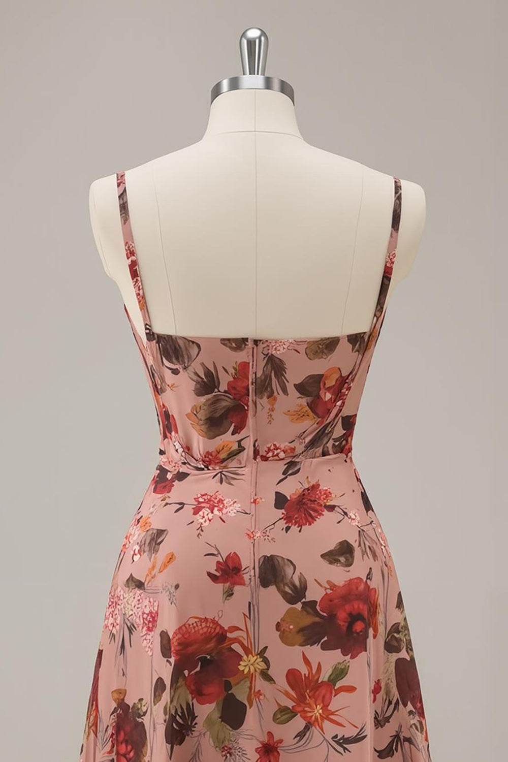 Printed A Line Dusty Rose Corset Homecoming Dress