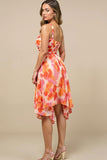 A Line Sunset Printed One Shoulder Asymmetrical Summer Dress