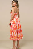 Sunset Printed A Line Spaghetti Straps Summer Dress