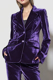 Velvet Dark Purple 2 Pieces Notched Lapel Formal Suits