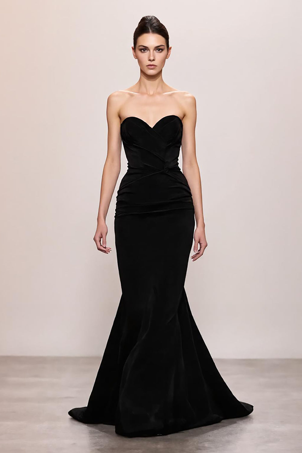 Black Velvet Mermaid Sweetheart Long Formal Dress