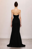 Black Velvet Mermaid Sweetheart Long Formal Dress