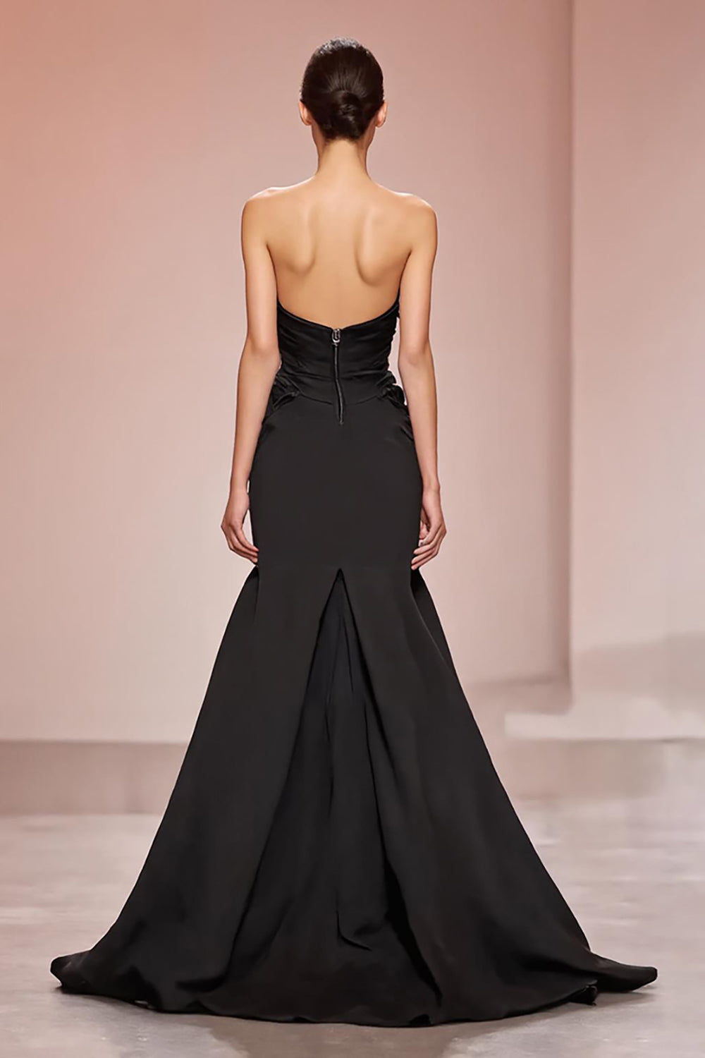 Black Mermaid Satin Sweetheart Long Formal Dress with Slit