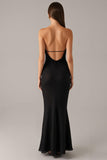 Elegant Strapless Mermaid Black Tie Dress