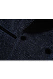 Sparkly Navy Shawl Lapel 2 Pieces Slim Fit Men Formal Suits