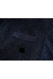 Sparkly Navy Shawl Lapel 2 Pieces Slim Fit Men Formal Suits