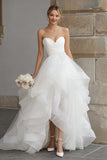 Princess Ivory Sweetheart Ball Gown Wedding Dress with Ruffles