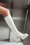 Black Platform Chunky High Heel Knee High Boots