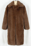 Brown Fluffy Faux Fur Lapel Long Winter Men's Coat
