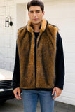 Light Grey Lapel Faux Fur Winter Men's Vest