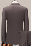 Coffee Notched Lapel 2 Pieces Slim Fit Men's Suit