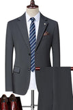 Black 2-Piece Notched Lapel Singel Breasted Men's Suits