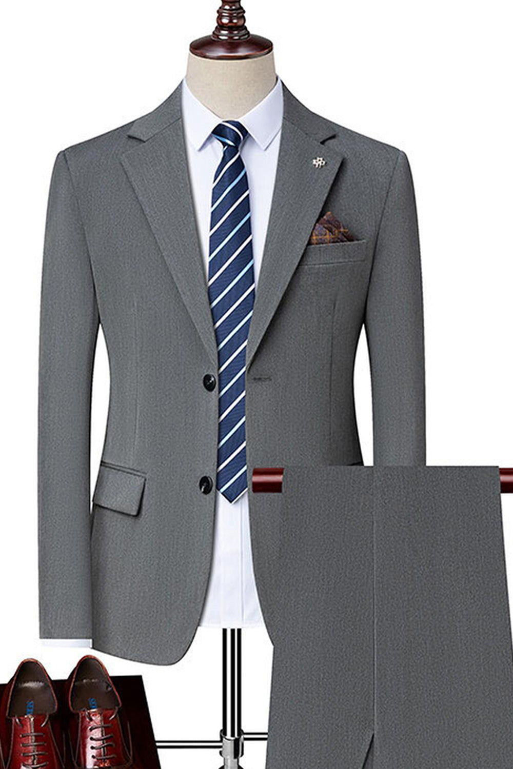 Black 2-Piece Notched Lapel Singel Breasted Men's Suits