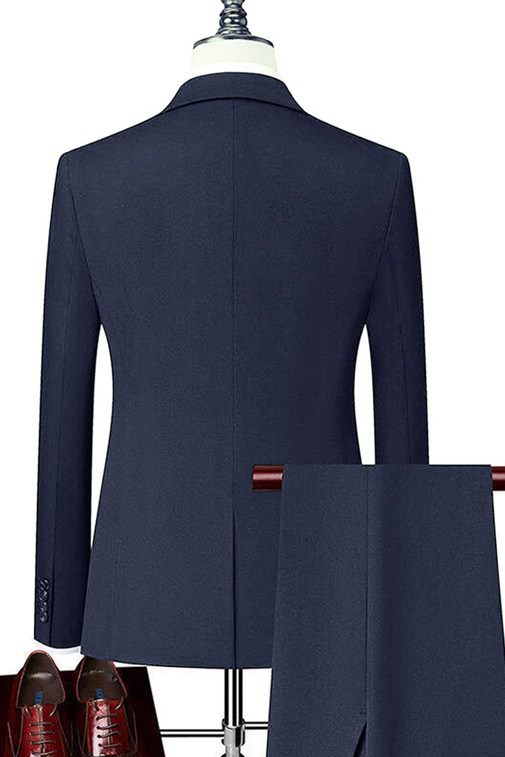 Black Singel Breasted Notched Lapel 3-Piece Men's Formal Suits