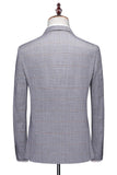 Grey 3 Piece Notched Lapel Single Breasted Men's Formal Suits